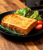 厨房木桌摆盘面包与蔬菜2980#横屏 