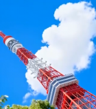 日本东京塔仰视画面13921#横屏 