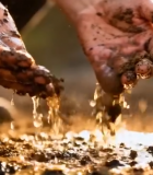 人手捧撒土壤素材3527#横屏 