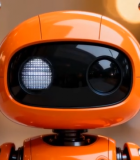 橙色机器人特写6293#横屏 