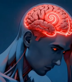 人手扶头大脑发光示意3460#横屏 