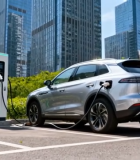 城市中新能源汽车充电桩充电13459#横屏 