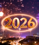 城市夜景烟花跨年素材9268#横屏 