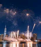 城市夜景烟花绽放画面(1)10526#横屏 
