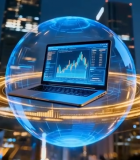 城市夜景中科技感电脑特效画面8587#横屏 