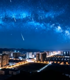 城市夜景星空全景10513#横屏 