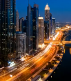 城市夜景高楼与车流俯瞰(1)4895#横屏 