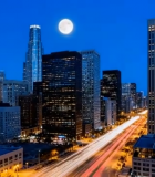 	 城市夜景摩天大楼车流素材3924#横屏 