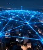 	 城市夜景网络科技概念画面3020#横屏 