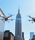 城市上空无人机飞行画面12019#横屏 