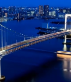 	 城市桥梁夜景俯瞰全景8129#横屏 