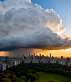 城市上空巨型云朵景观11574#横屏 