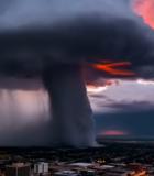 城市上空巨大积雨云景观10858#横屏 