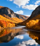 秋日山谷河流自然风光(1)6686#横屏 