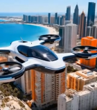 城市上空飞行的无人机(1)1600#横屏 