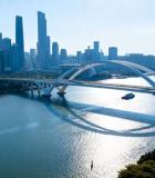 城市桥梁与高楼全景5535#横屏 