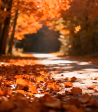 秋日林间铺满落叶的小路2015#横屏 