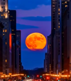 城市街道日落时分全景12845#横屏 