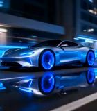 城市街道行驶的炫酷概念跑车2259#横屏 