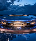 城市建筑夜景航拍素材3218#横屏 