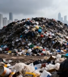 城市垃圾场堆积如山的垃圾14346#横屏 