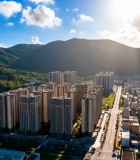 城市建筑与远山全景1274#横屏 