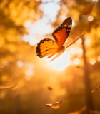 秋日森林蝴蝶飞舞素材5562#横屏 