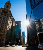 城市街道摩天大楼车流景象10922#横屏 