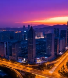 城市立交桥日暮车流航拍素材10592#横屏 