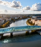 城市河流桥梁鸟瞰景观10285#横屏 