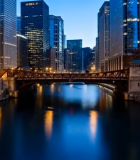 城市河畔夜景高楼景观2217#横屏 
