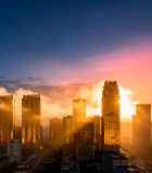 城市高楼日出全景(2)10477#横屏 