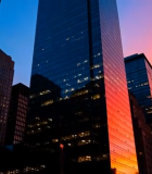 城市高楼黄昏景色6379#横屏 