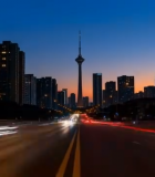 城市道路夜景车流素材2807#横屏 