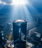 城市高楼大厦航拍全景(1)5052#横屏 