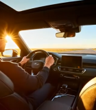 车内司机驾驶汽车日落景象4500#横屏 