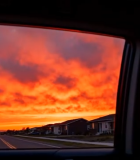 车内视角看日落公路景色6794#横屏 