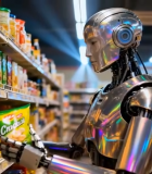 超市中机器人挑选商品1774#横屏 