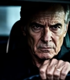 车内老年男性手握方向盘6951#横屏 