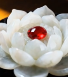 玉石莲花摆件特写1848#横屏 