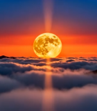 云海之上的圆月景观2989#横屏 