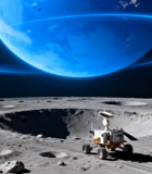月球表面月球车与地球远景2284#横屏 