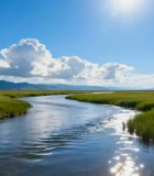 草原河流自然风光全景(3)8380#横屏 