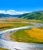 草原河流自然风光全景47#横屏 