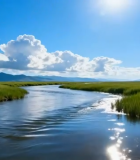 草原河流自然风光全景(3)8380#横屏 
