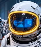 宇航员头盔显示科技数据画面22#横屏 