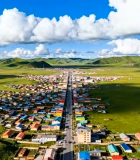 	 草原小镇鸟瞰全景510#横屏 