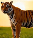 草原上站立的老虎3317#横屏 