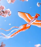 樱花树下凤凰风筝空中飞舞372#横屏 
