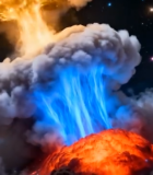 宇宙中火山喷发场景2293#横屏 